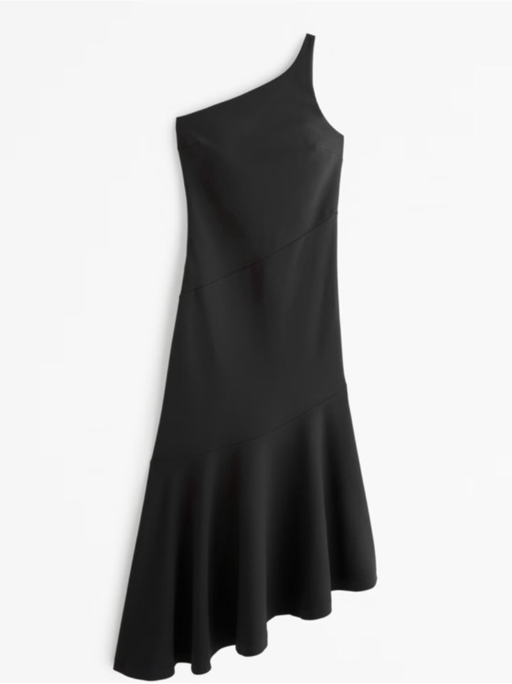 One-Shoulder Asymmetrical Hem Midi Dress